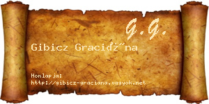Gibicz Graciána névjegykártya